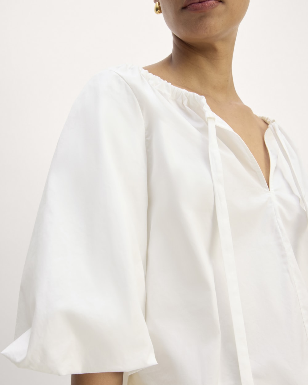 The Supima® Puff-Sleeve Top | White – Everlane