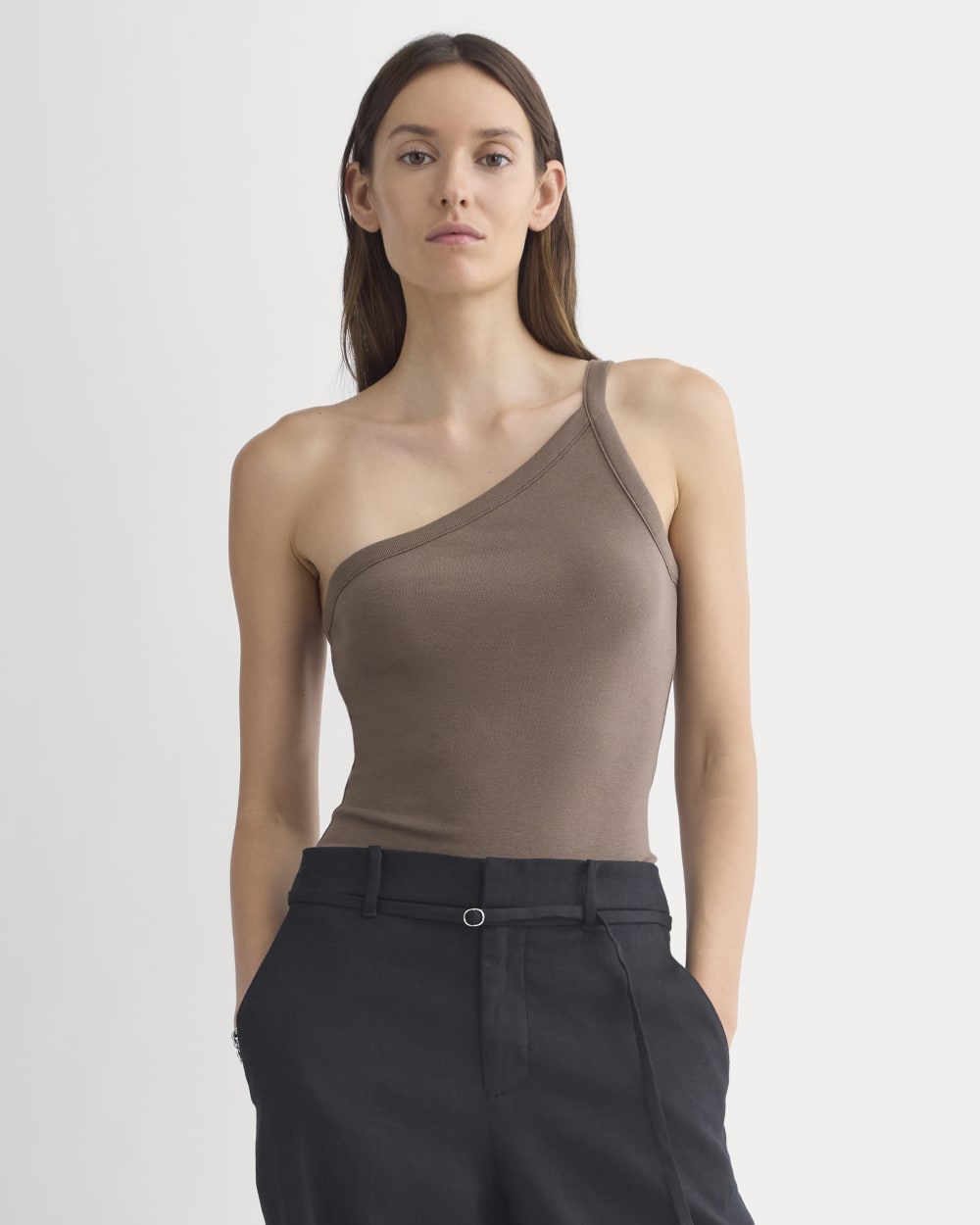 RetroSoft Cotton One-Shoulder Tank