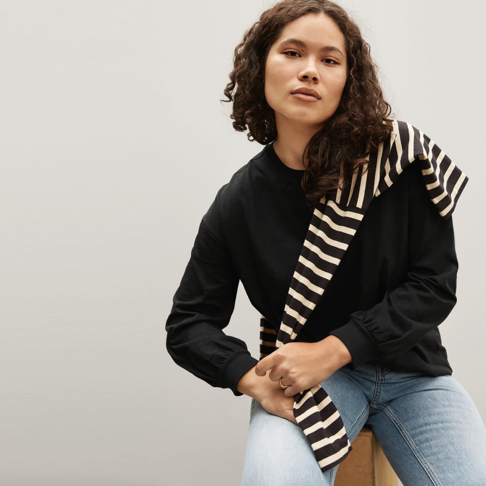 The Organic Cotton Long-Sleeve Tee | Black – Everlane