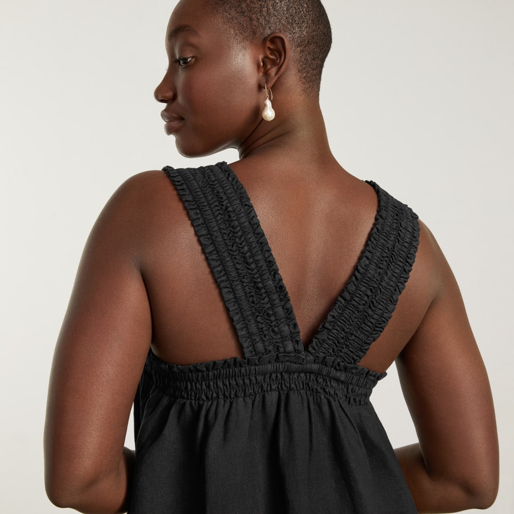womens-smocked-linen-dress-black