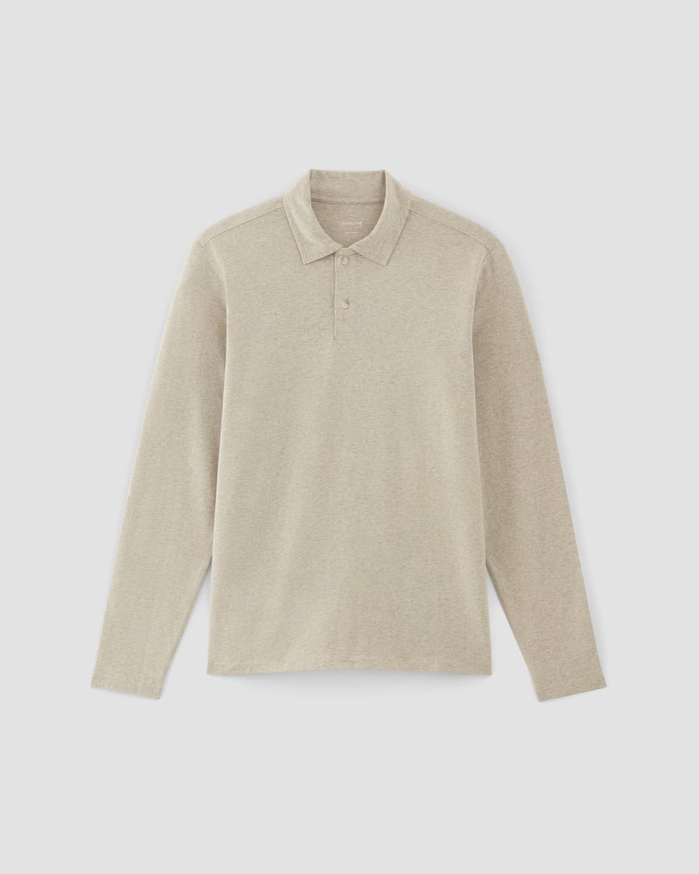 The Premium Weight Long-Sleeve Polo | Heather Oatmeal – Everlane