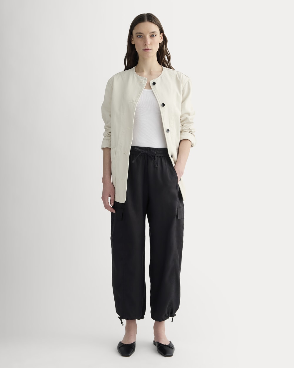 The Cargo Curve Pant in Linen