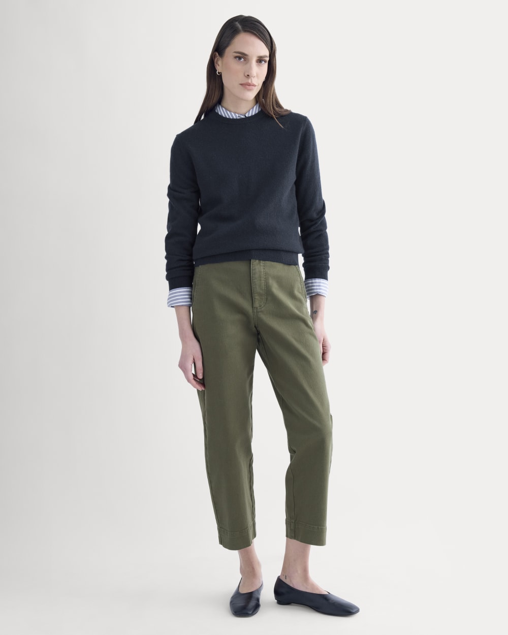 womens-twill-utility-straight-leg-pant-long-olive-night | primary