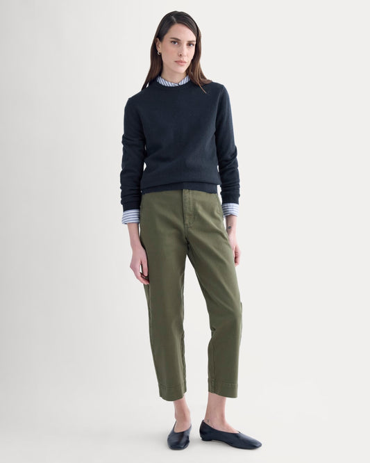 womens-twill-utility-straight-leg-pant-long-olive-night | primary