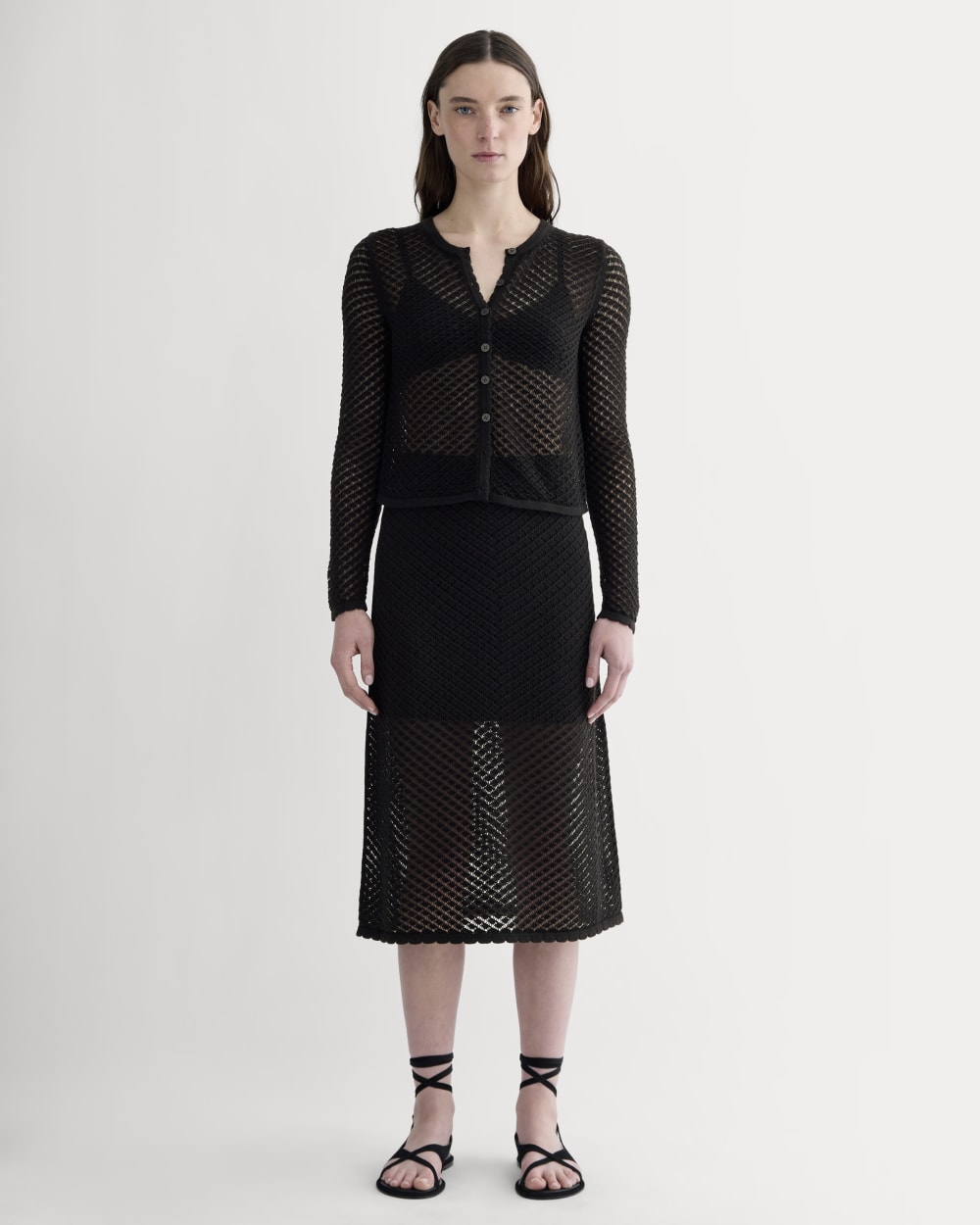 The Lace Knit Cardigan | Black – Everlane