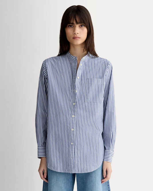womens-oversized-shirt-cotton-bone-mazarine-blue | primary