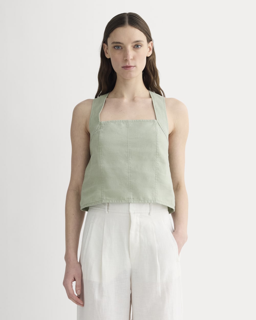 The Crossback Tank in Linen