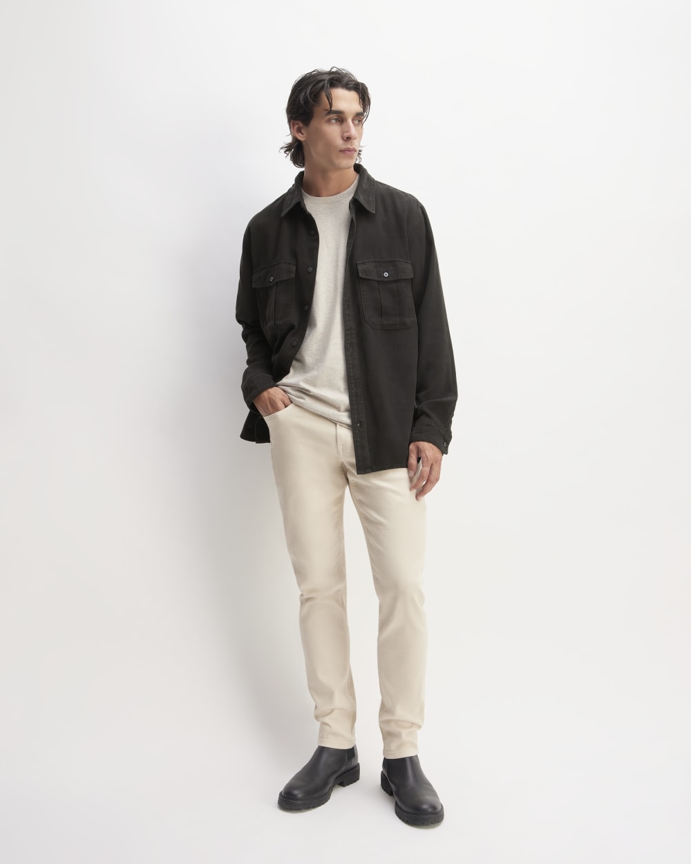 The Utility Shirt Jacket in Buttersoft | Black – Everlane