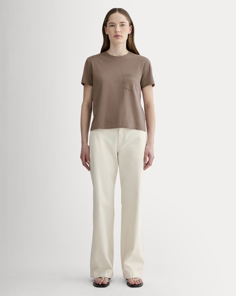 The Box-Cut Tee in Essential Cotton | Mocha | Pocket – Everlane