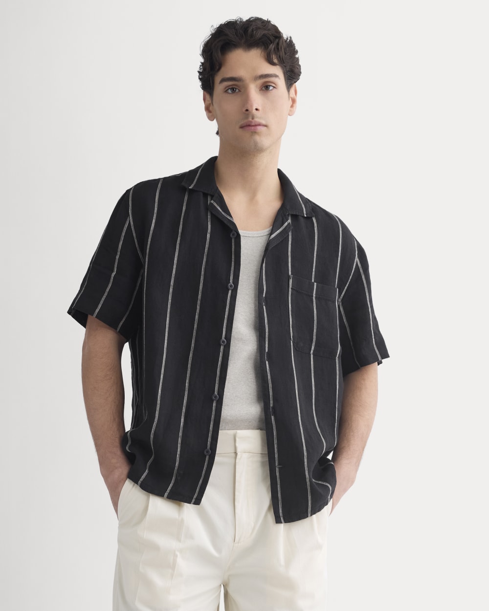 mens-linen-resort-shirt-black | primary