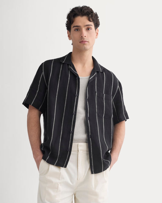 mens-linen-resort-shirt-black | primary