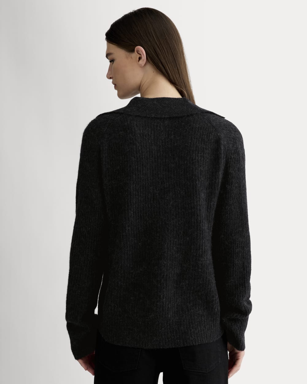 The Oversized Polo in Alpaca | Heathered Black – Everlane