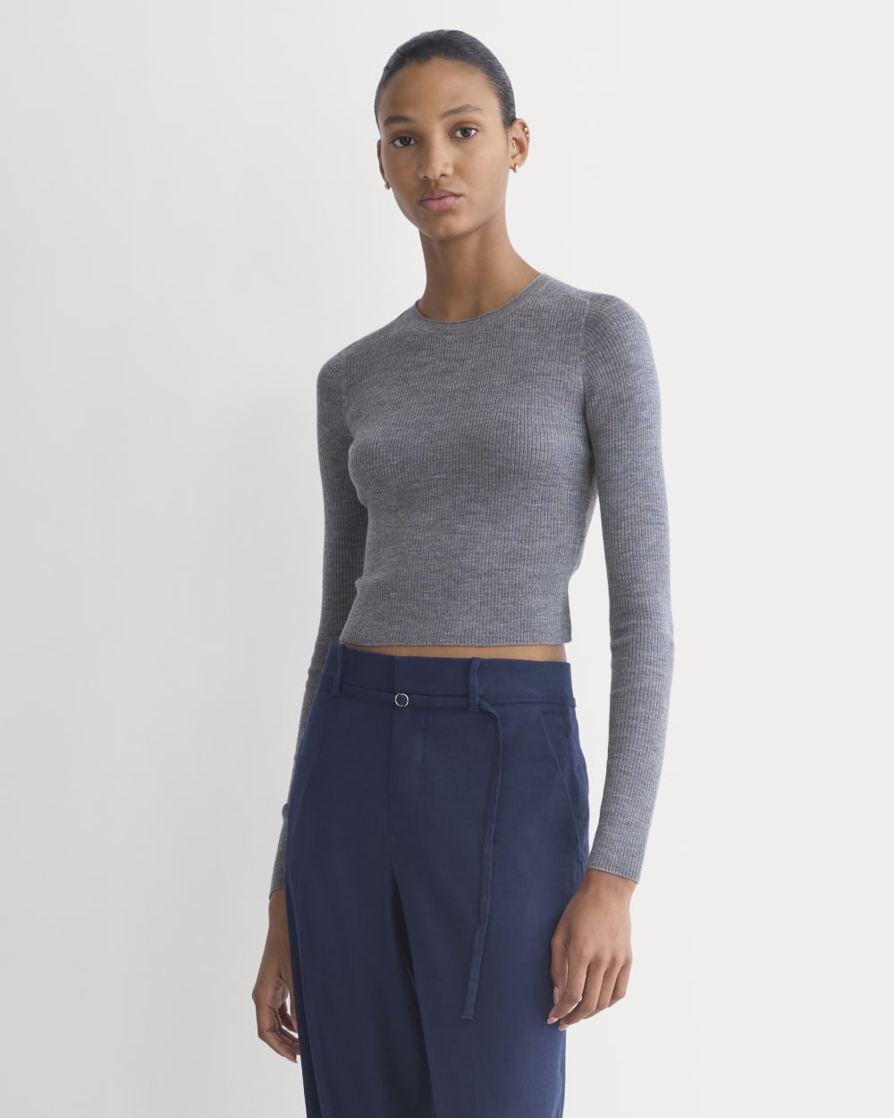 The Cropped Crew Top in Ultrafine Merino from Everlane - $128