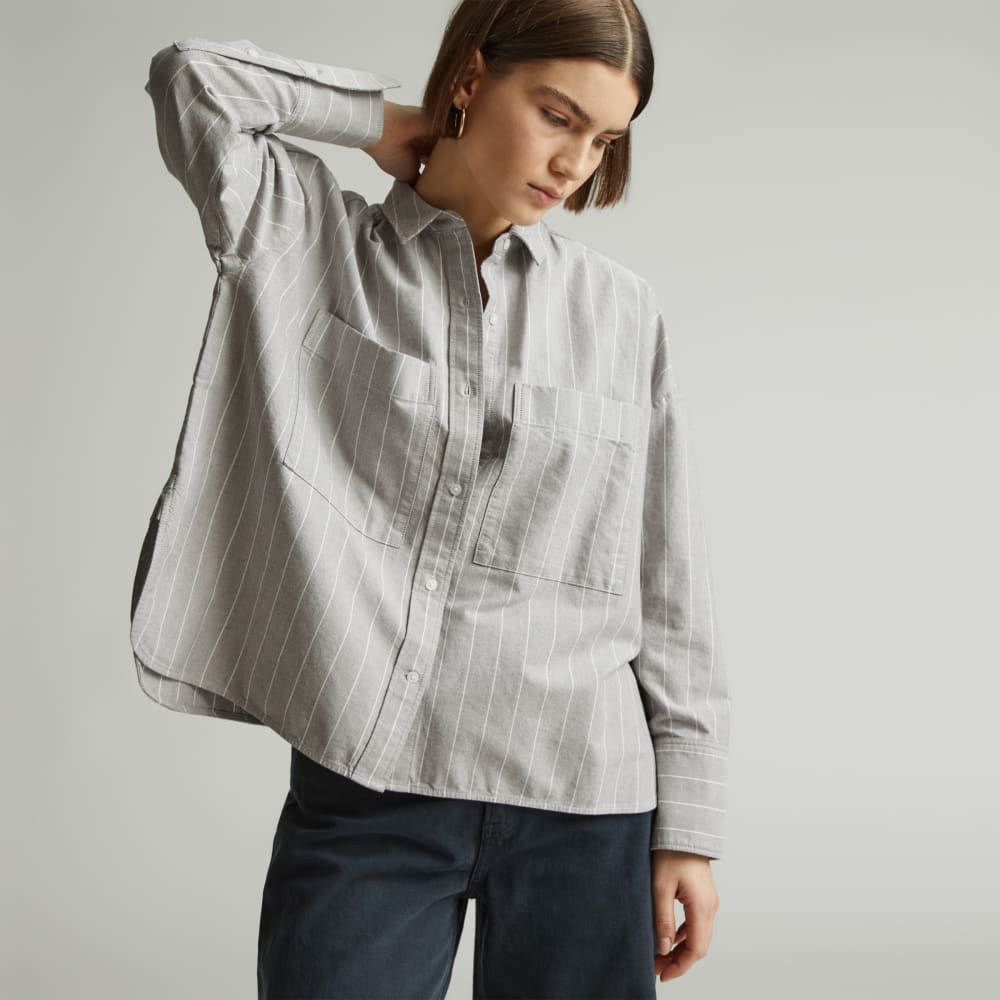 womens-boxy-oxford-soft-stripe-chocolate-white | primary