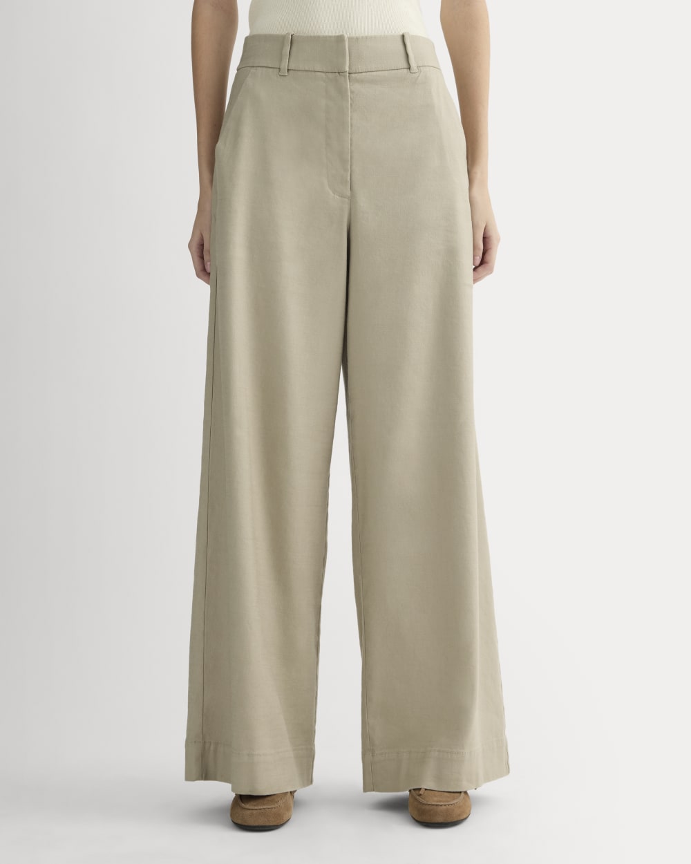 womens-wide-leg-pant-stretch-linen-trench-coat-khaki