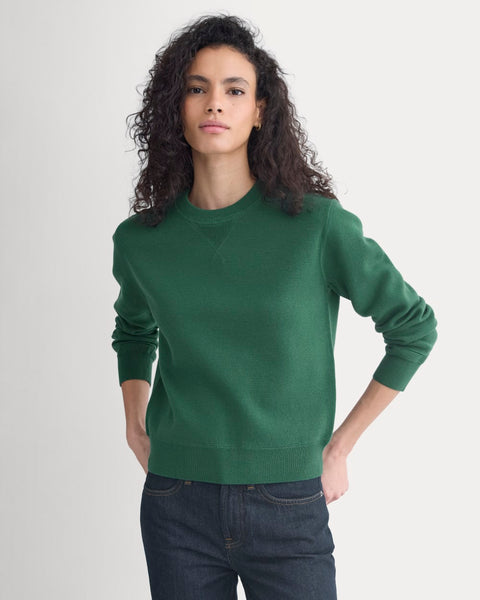 JIL SANDER 25SS RESORT ミッドウェイトセーター　グリーン Double Knit Crew in Cotton Merino | Hunter Green – Everlane