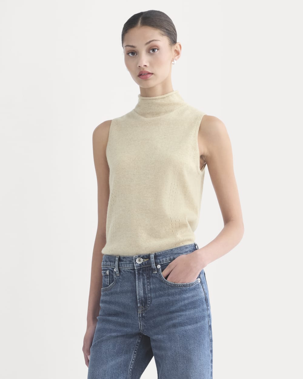 Cashmere Funnel-Neck Tank