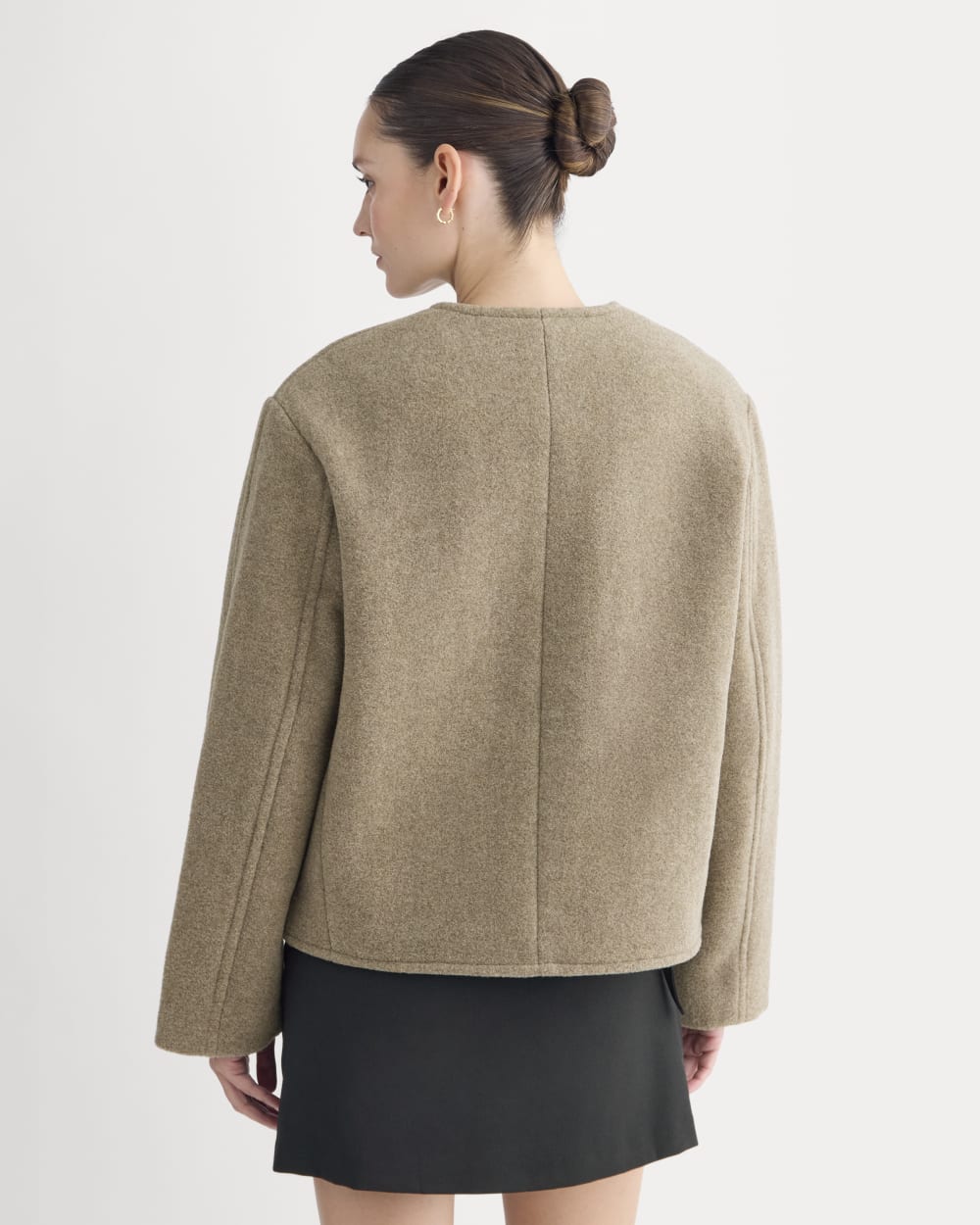 The Cocoon Coat in Wool | Heather Charcoal