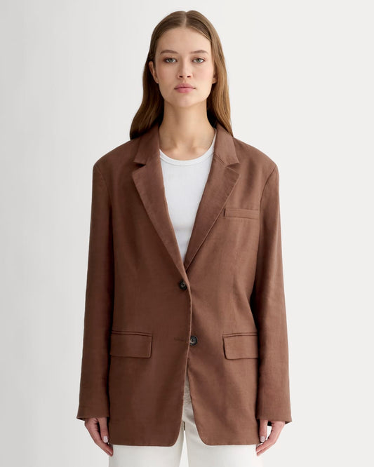 womens-oversized-blazer-stretch-linen-cedarwood | primary