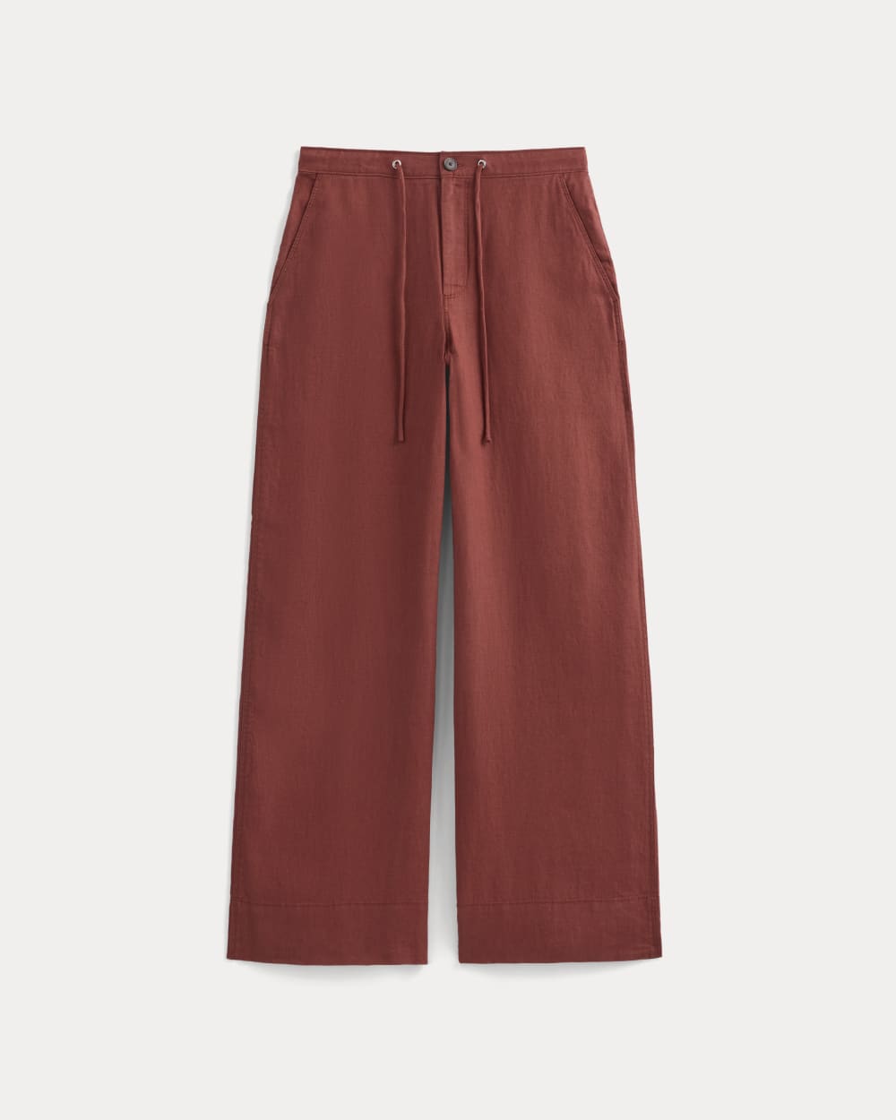 womens-wide-leg-drawstring-pant-in-linen-henna-red | alt