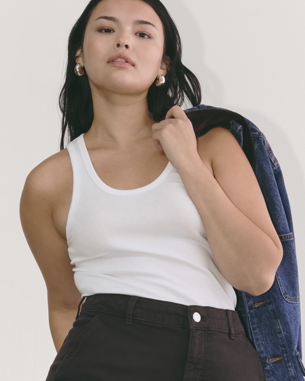 everyone rib tank top (WHITE) L 1枚 Kiki Rib Tank Full Length - White – SPLITS59