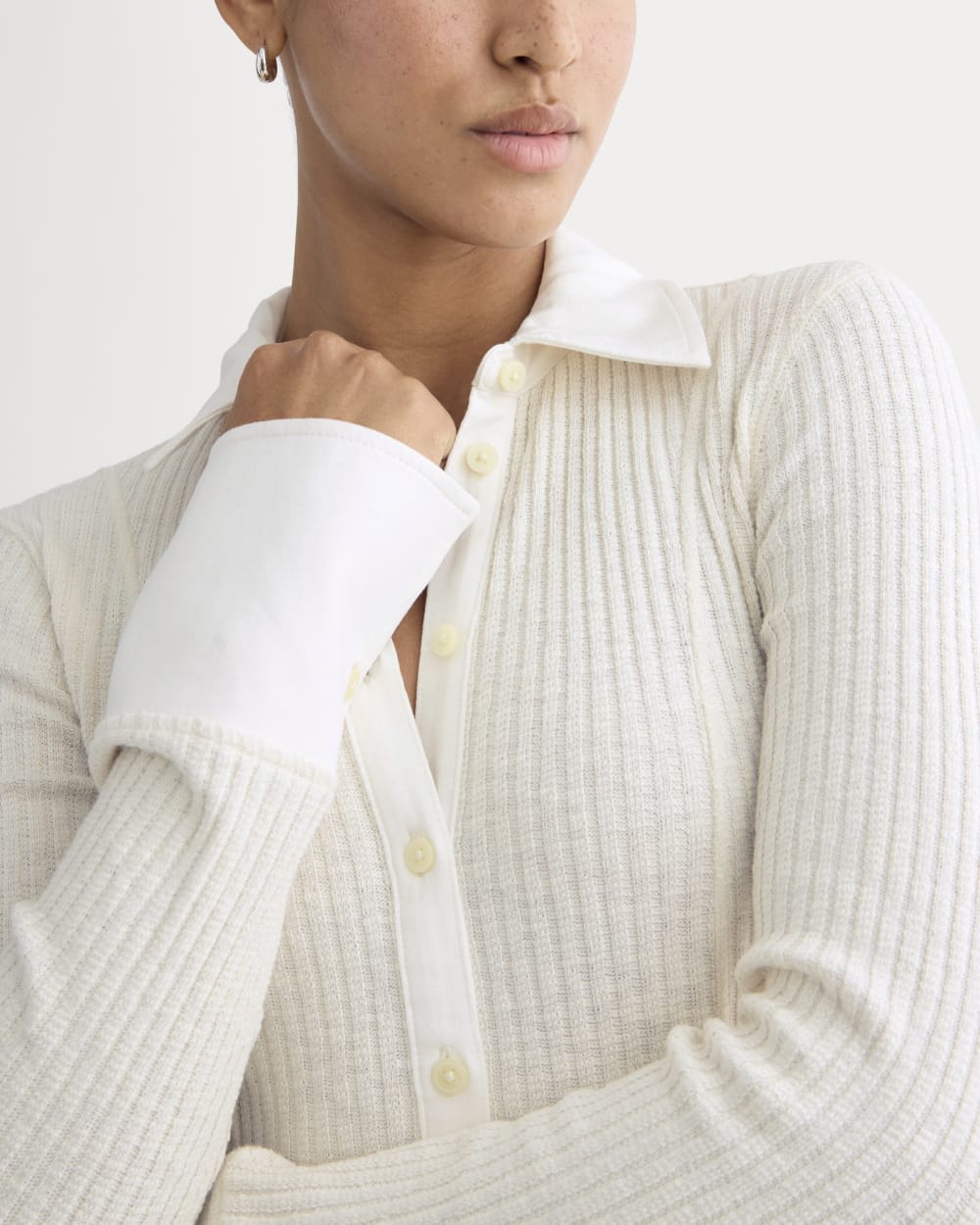 Cozy Rib Button-Up | Bone – Everlane