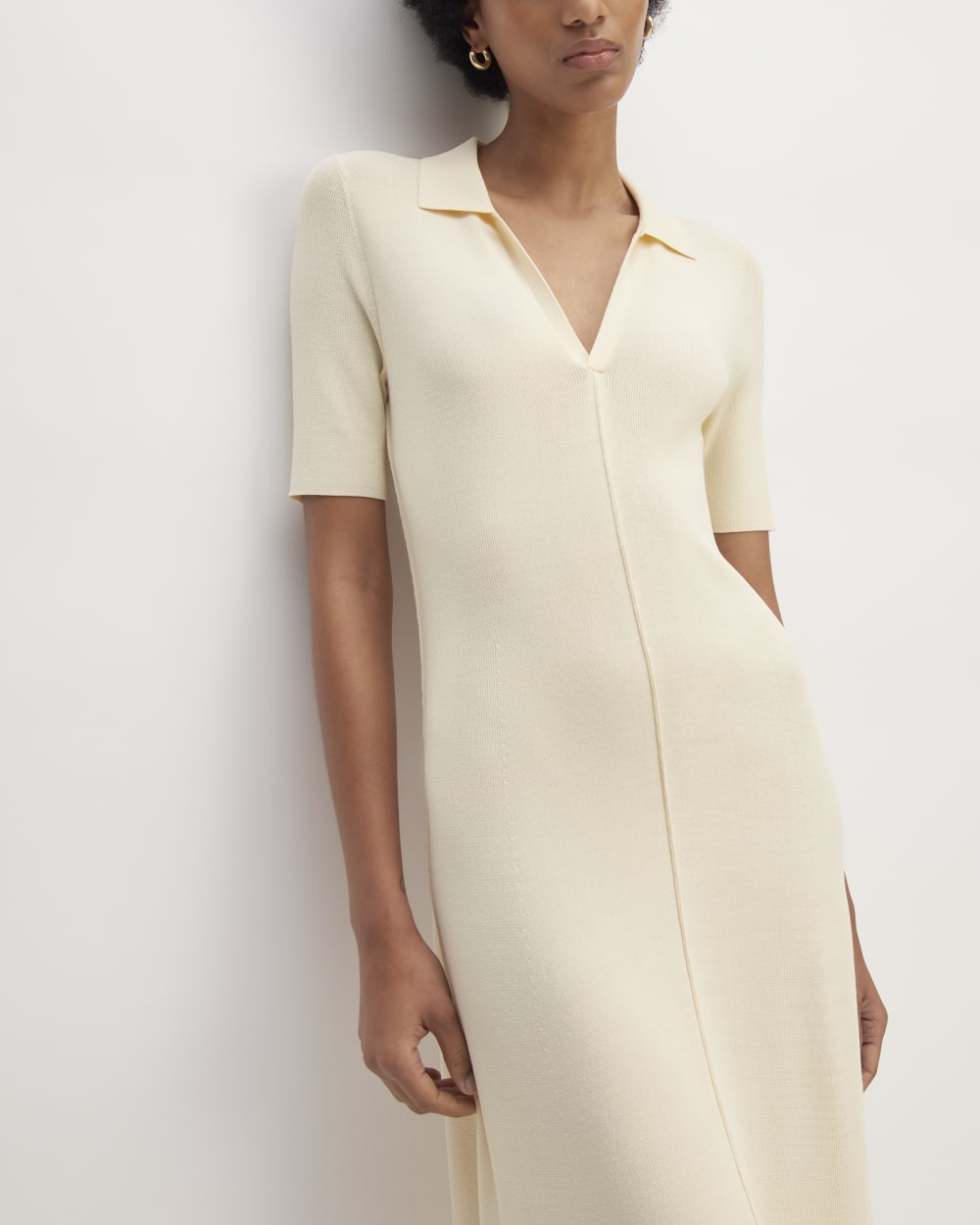 everlane knit polo dress The Cozy Rib Polo Dress