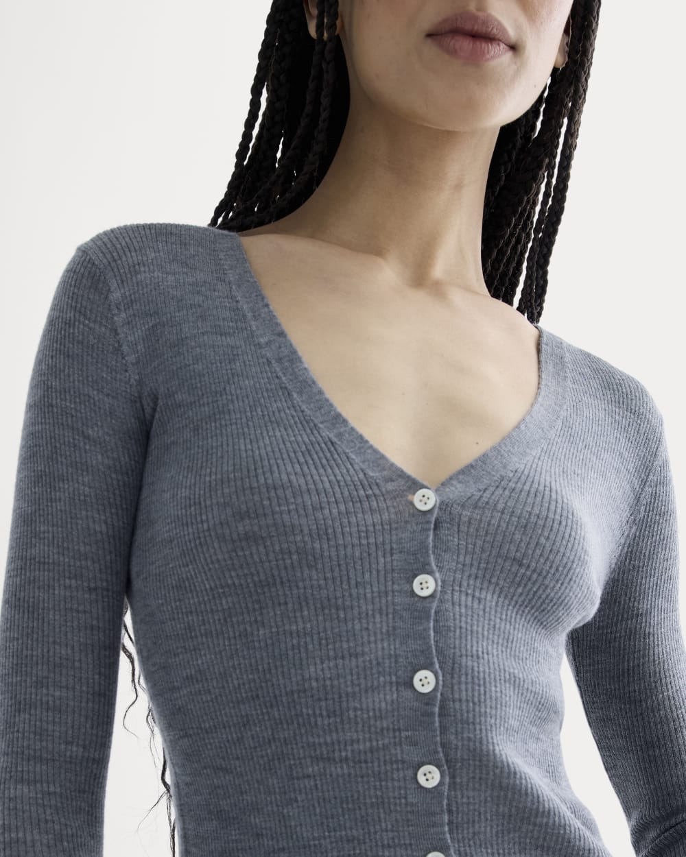 The Cardigan in Ultrasoft Merino | Heather Mid Grey – Everlane
