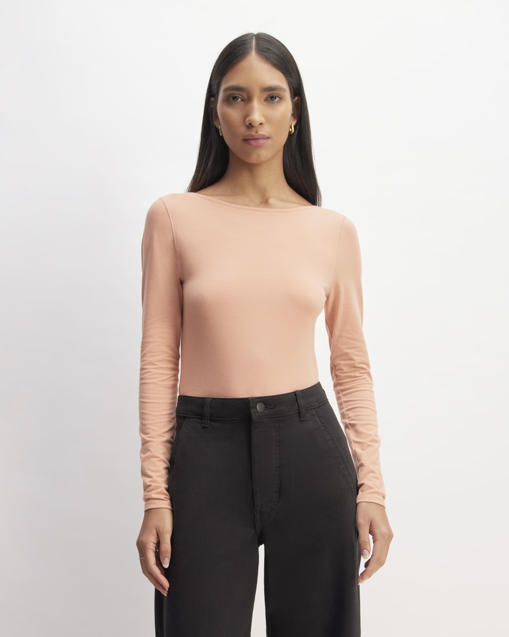 womens-supima-form-scoop-back-tee-blush-pink | primary
