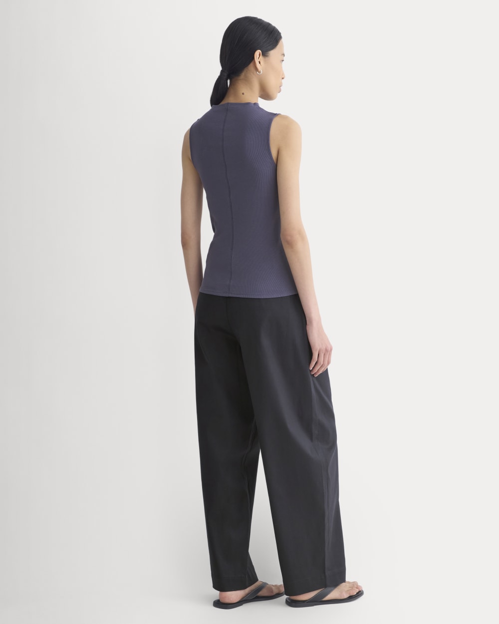 womens-supima-micro-rib-funnel-neck-tank-graystone