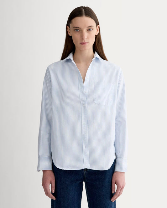 womens-relaxed-oxford-shirt-white-blue | primary