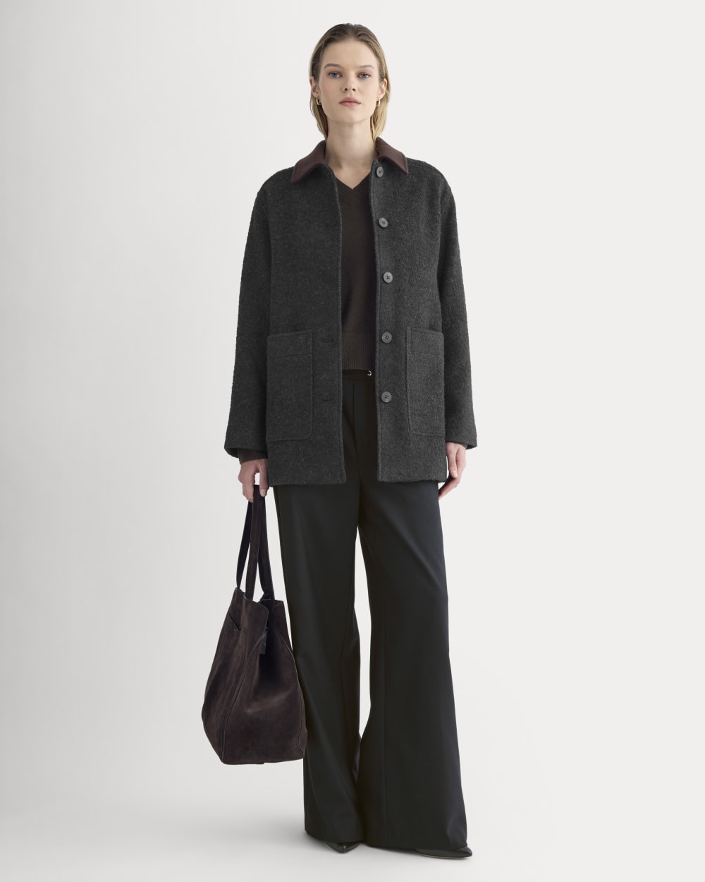 Italian Car Coat | Taupe Herringbone