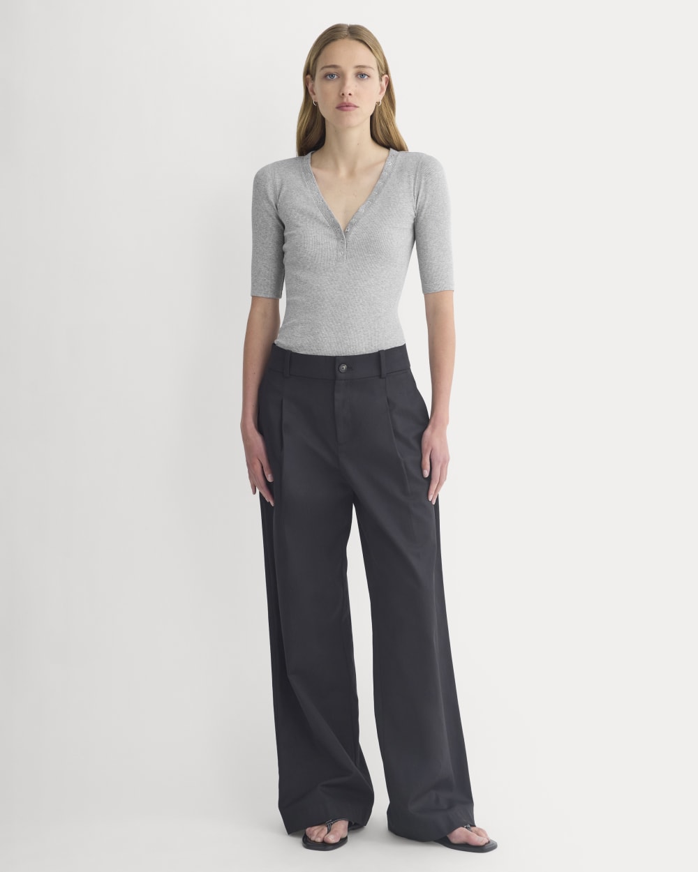 womens-luxe-rib-v-neck-henley-heathered-light-grey