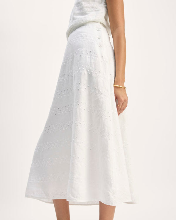 Alianny Eyelet Lace Midi Skirt