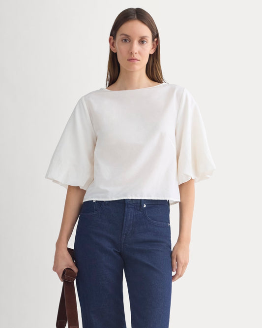 womens-bubble-sleeve-top-bone | primary
