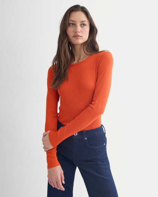 womens-supima-rib-long-sleeve-crew-rust | primary
