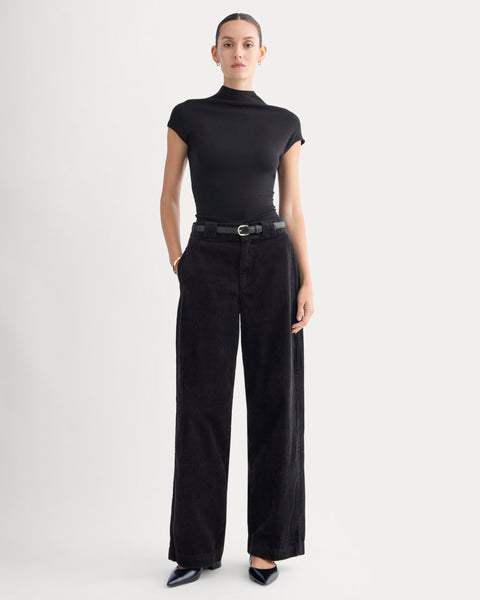 Corduroy Wide-Leg Trouser | Black – Everlane