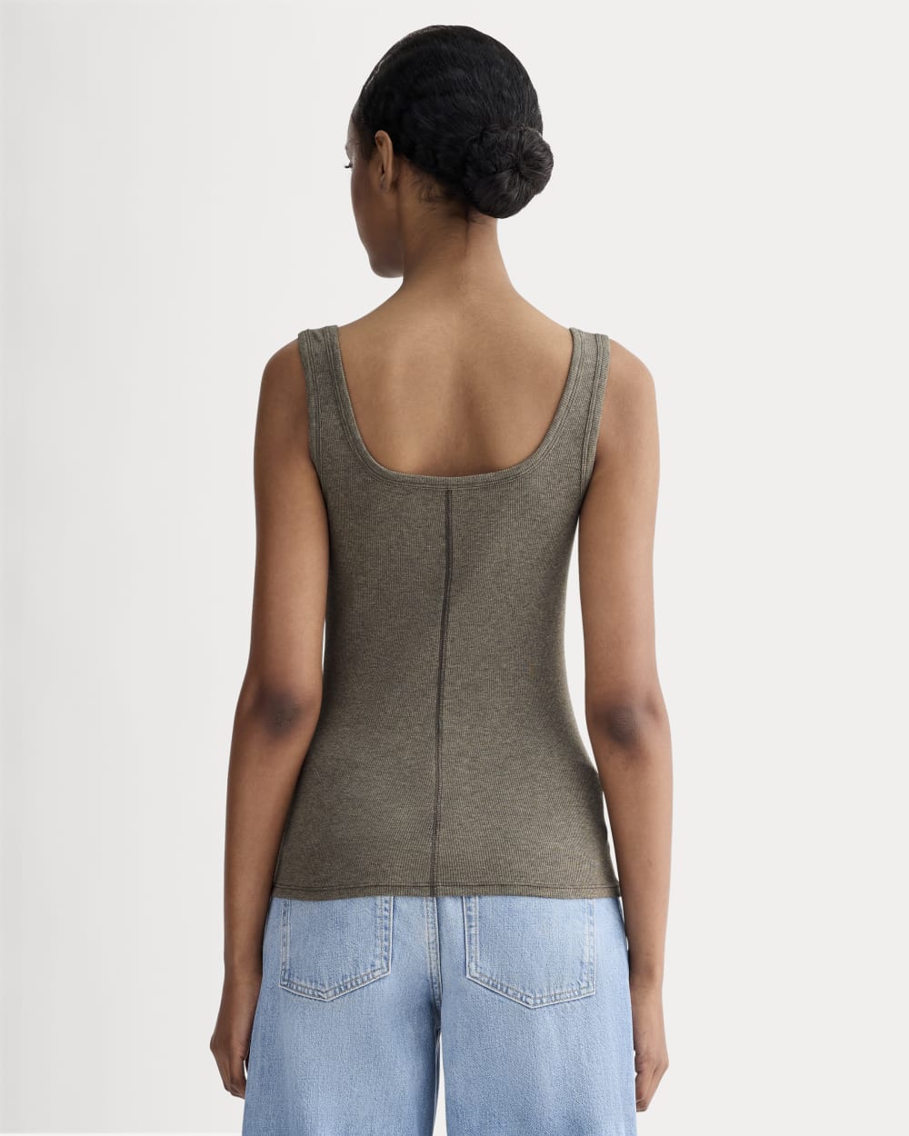 The Luxe Rib Square-Neck Tank | Heathered Fatigue – Everlane