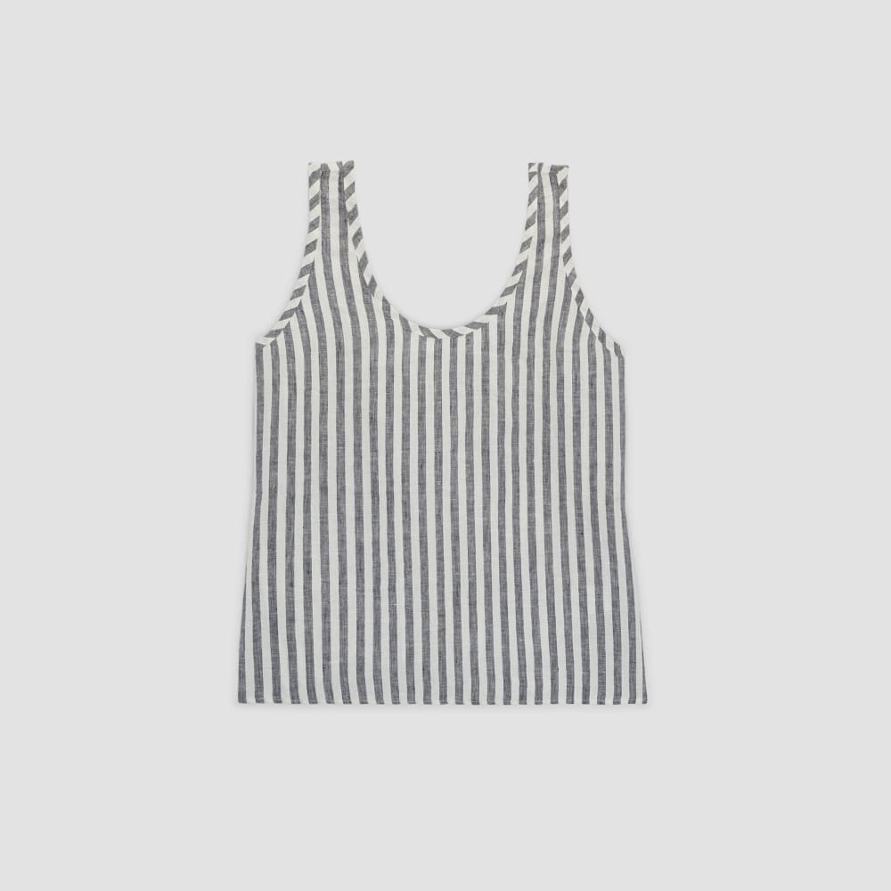 womens-linen-scoop-neck-tank-bone-navy | alt