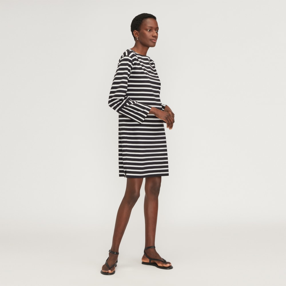 everlane organic cotton waisted dress Everlane Organic Cotton Herringbone Dress | Bone