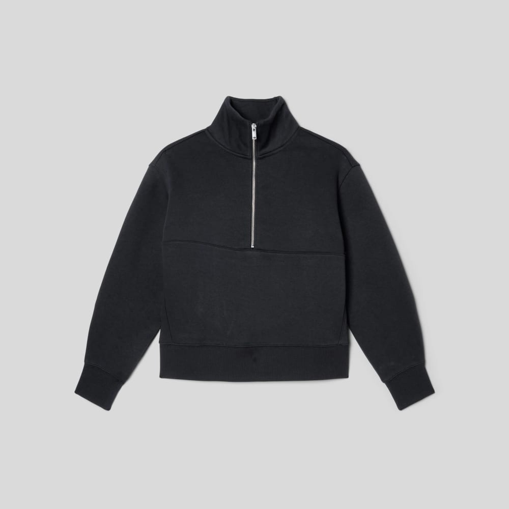 womens-retrack-half-zip-sweatshirt-black | alt