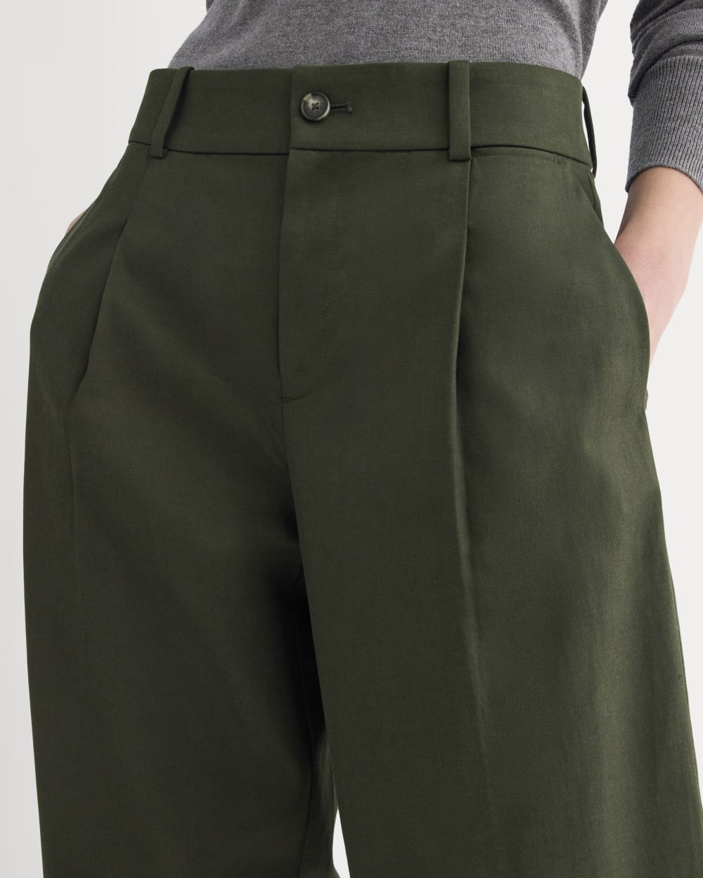 Wide-Leg Trouser in Buttersmooth | Dark Green | 30