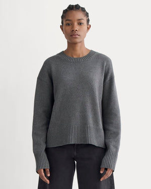 The Boxy Sweater in Everyday Cotton | Heathered Charcoal