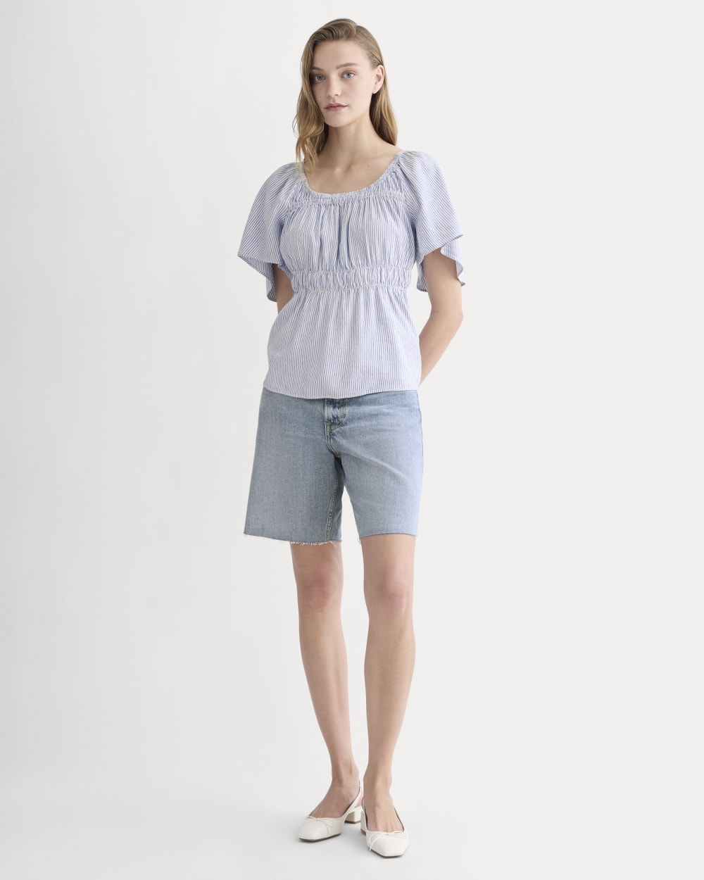 womens-flutter-sleeve-top-stretch-linen-white-dutch-blue