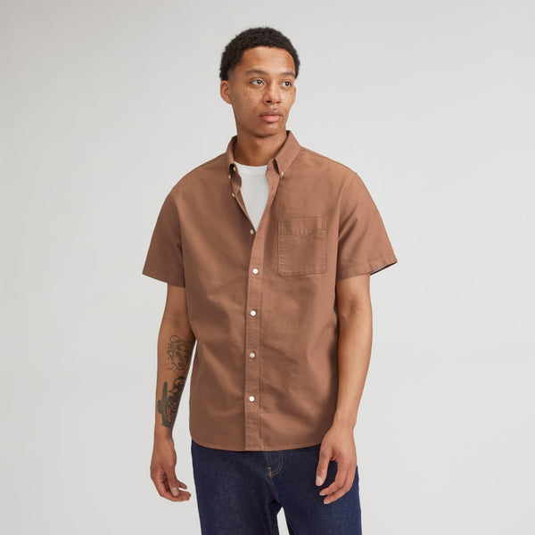 The Organic Short Sleeve Oxford Shirt | Carob Brown – Everlane