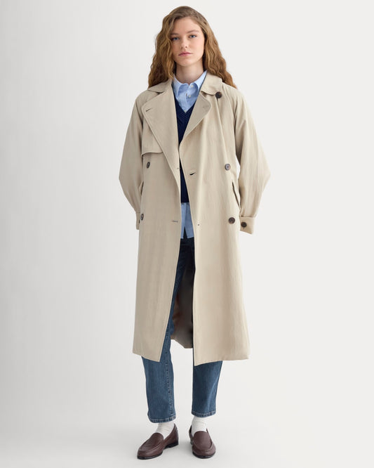 womens-drapey-twill-trench-coat-khaki | primary