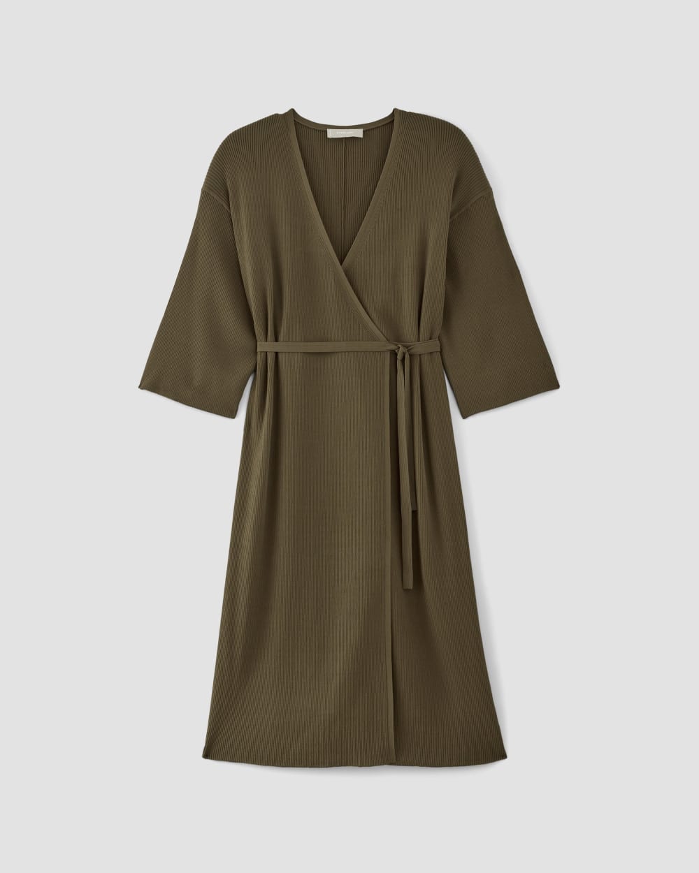 knee length dresses for ladies The Ribbed Wrap Midi Dress