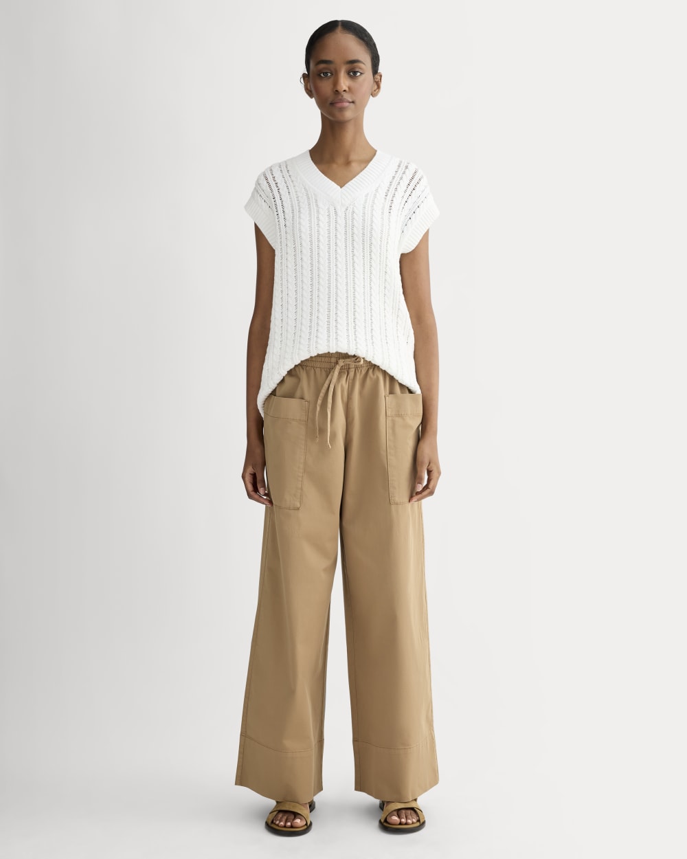 The Mesh Cable Vest in Everyday Cotton | White – Everlane