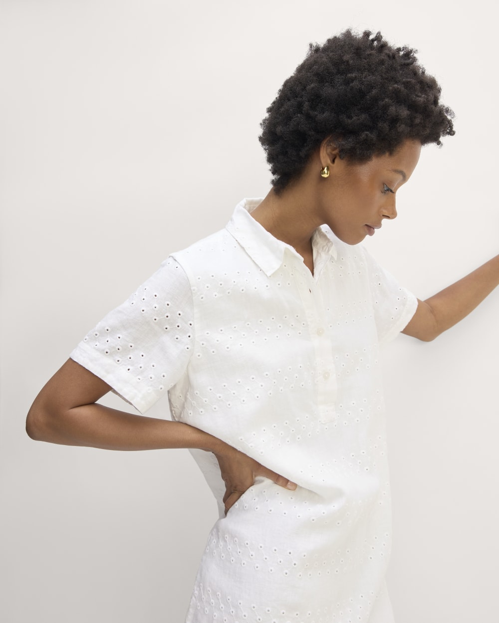 The Linen Eyelet Shirtdress