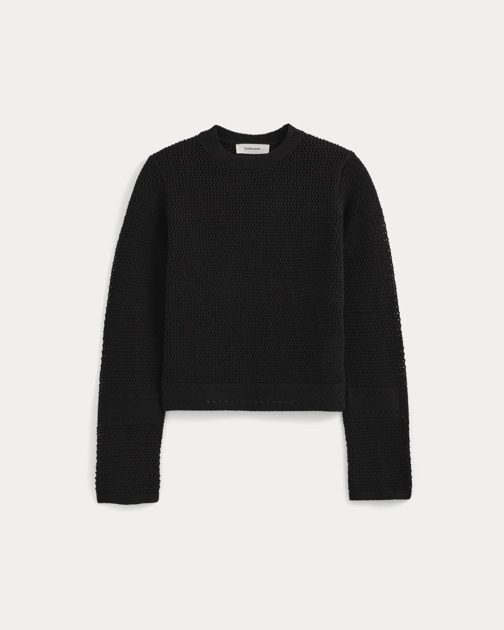womens-open-knit-ls-crew-everyday-cotton-black | alt